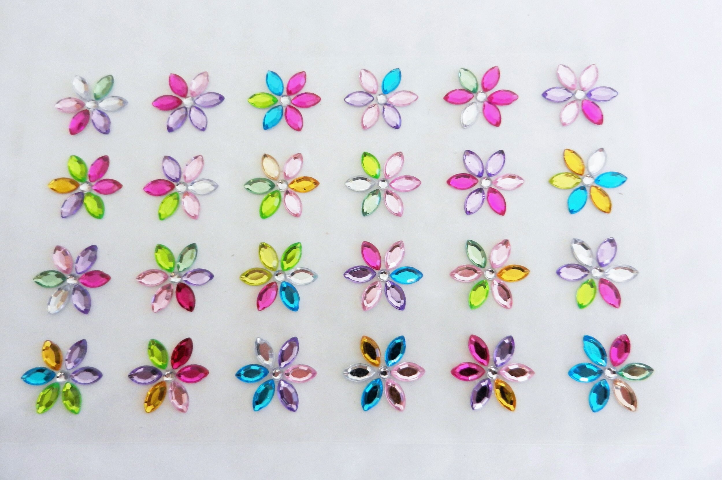 SelfAdhesive Rhinestone FLOWER GEM Sticker Sheet for Etsy
