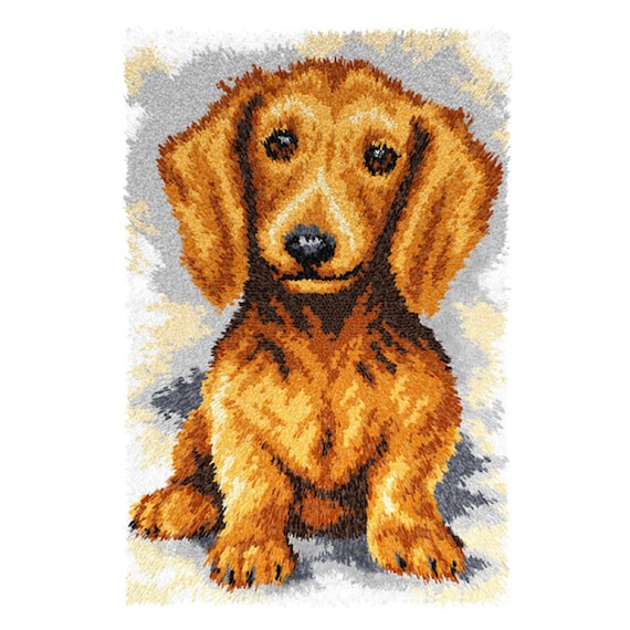 Latch Hook Rug Kit DACHSHUND Puppy Dog Animal Rug Making Kit by