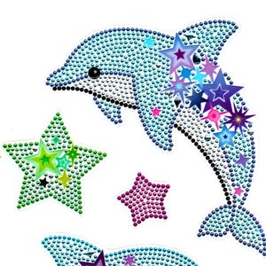 Delfine selbstklebende Strass Topper Stickerbogen für die Kartenherstellung und Scrapbooking