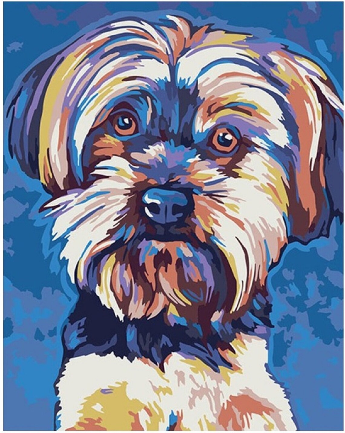 Yorkshire Terrier Puppy Dog PAINT BY NUMBERS Painting Kit Etsy