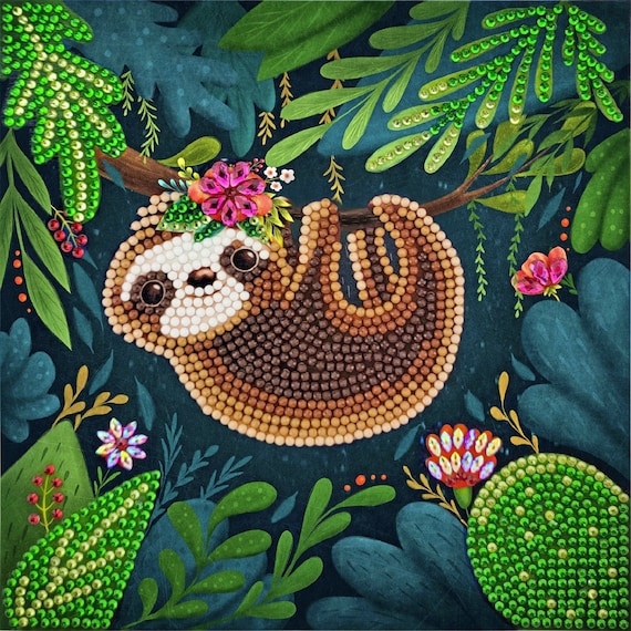 DIAMOND PAINTING CARD Kit Sloth Greeting Card Kit 18 X 18 Cm Crystal Art  Craft Buddy Diamond Dot Mosaic Partial Drill 