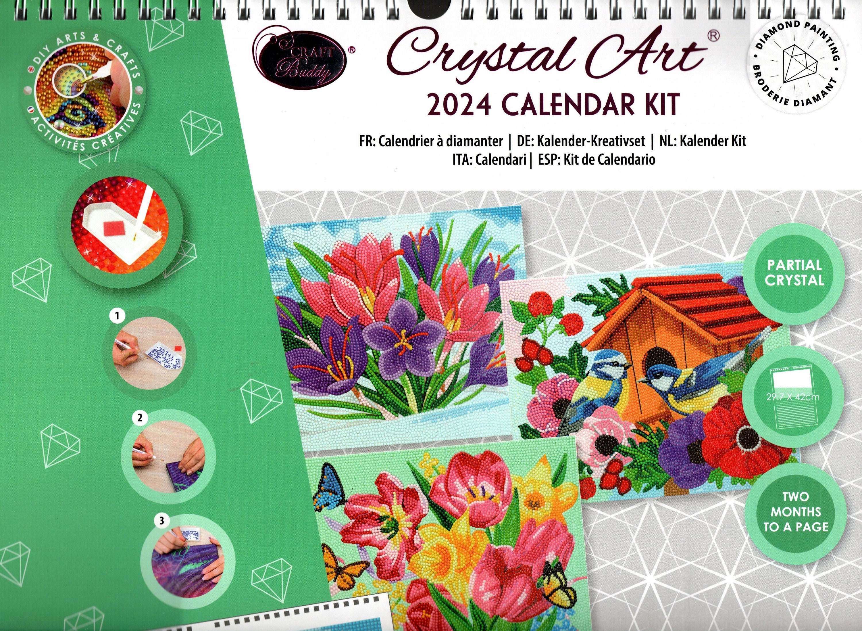 2024 Calendar DIAMOND PAINTING KIT Partial Drill Crystal Art Craft Buddy  Wall Calendar - Etsy