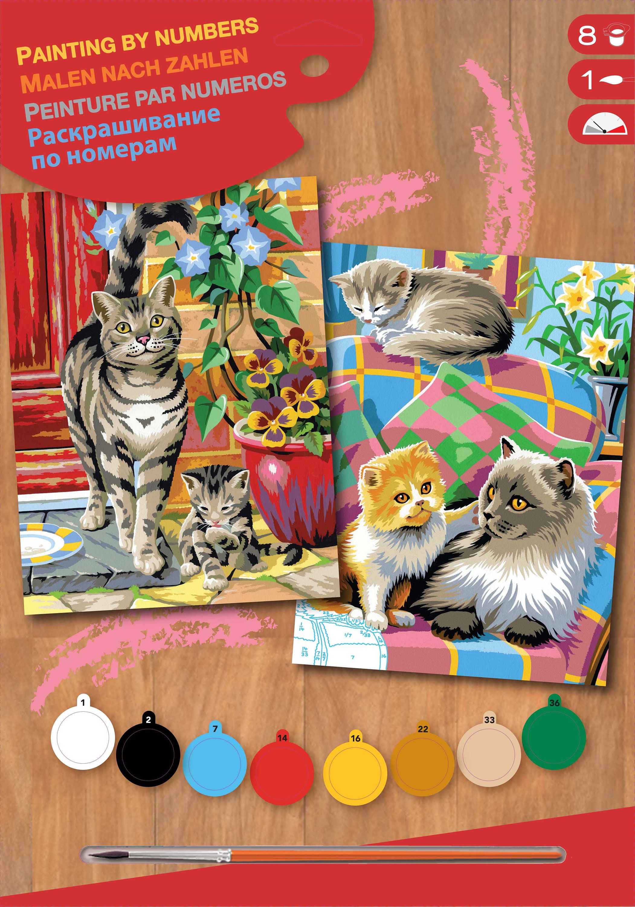 Just Cats Set of 2 PAINT BY NUMBERS Painting Kit Acrylic Etsy