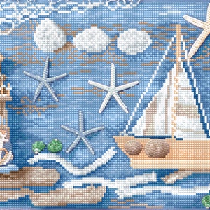 Diamond Painting Kit SEASIDE COLLAGE Diamond Dotz Crystal Art Picture
