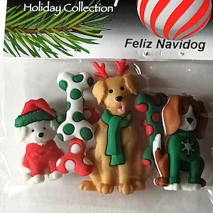 Christmas Craft Buttons: Dress It Up Brand, Holiday Embellishments
