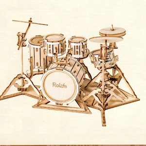 Drum Kit Laser-Cut Holz MODEL KIT, Brandneu