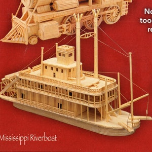 MISSISSIPPI RIVERBOAT Matchstick Model Kit, Brand New Craft Kit