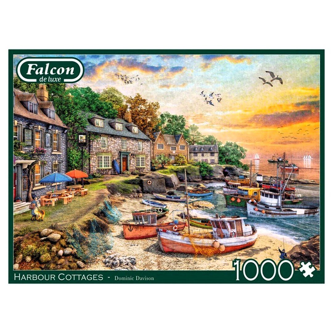 1000 Piece JIGSAW PUZZLE Harbour Cottages, Brand New by Jumbo, Falcon ...