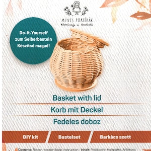 Basketry Craft Kit for a basket with lid: Basket Weaving