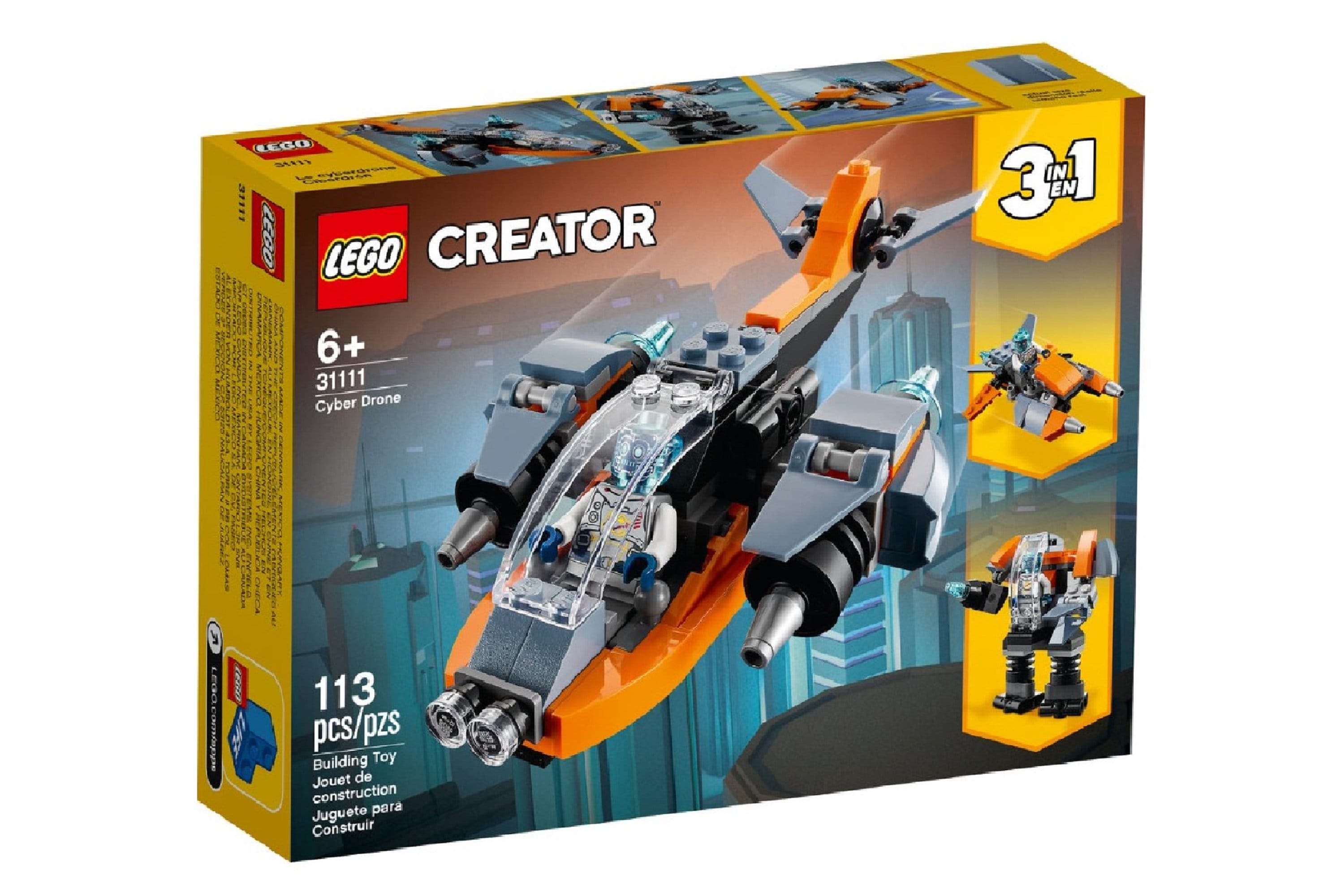 LEGO CREATOR 3 in 1 Cyber Drone Kit Set 31111 Brand New -  UK