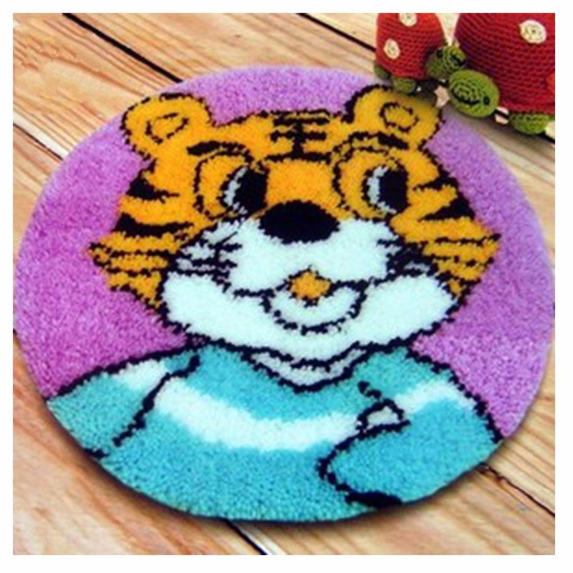 CARTOON TIGER Latch Hook Rug Kit 20 x 20 ins Etsy