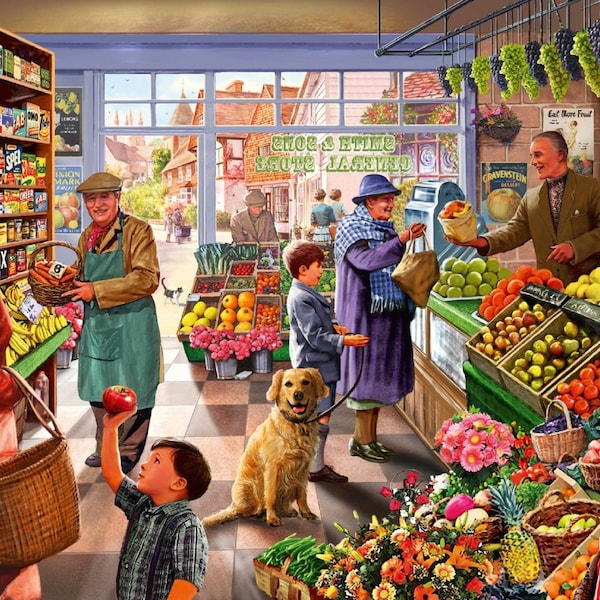 The Village Greengrocer 1000 piece JIGSAW PUZZLE from Bluebird Puzzle, Brand New