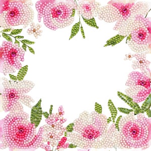 Diamant Malerei Karte Kit Blumen Bordüre Grußkarte Kit 18 x 18 cm Crystal Art Craft Buddy Diamant-Punkt-Mosaik Teilbohrer
