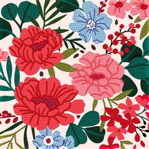 Diamond Painting Kit FLORAL TILE Diamond Dotz Partial Drill