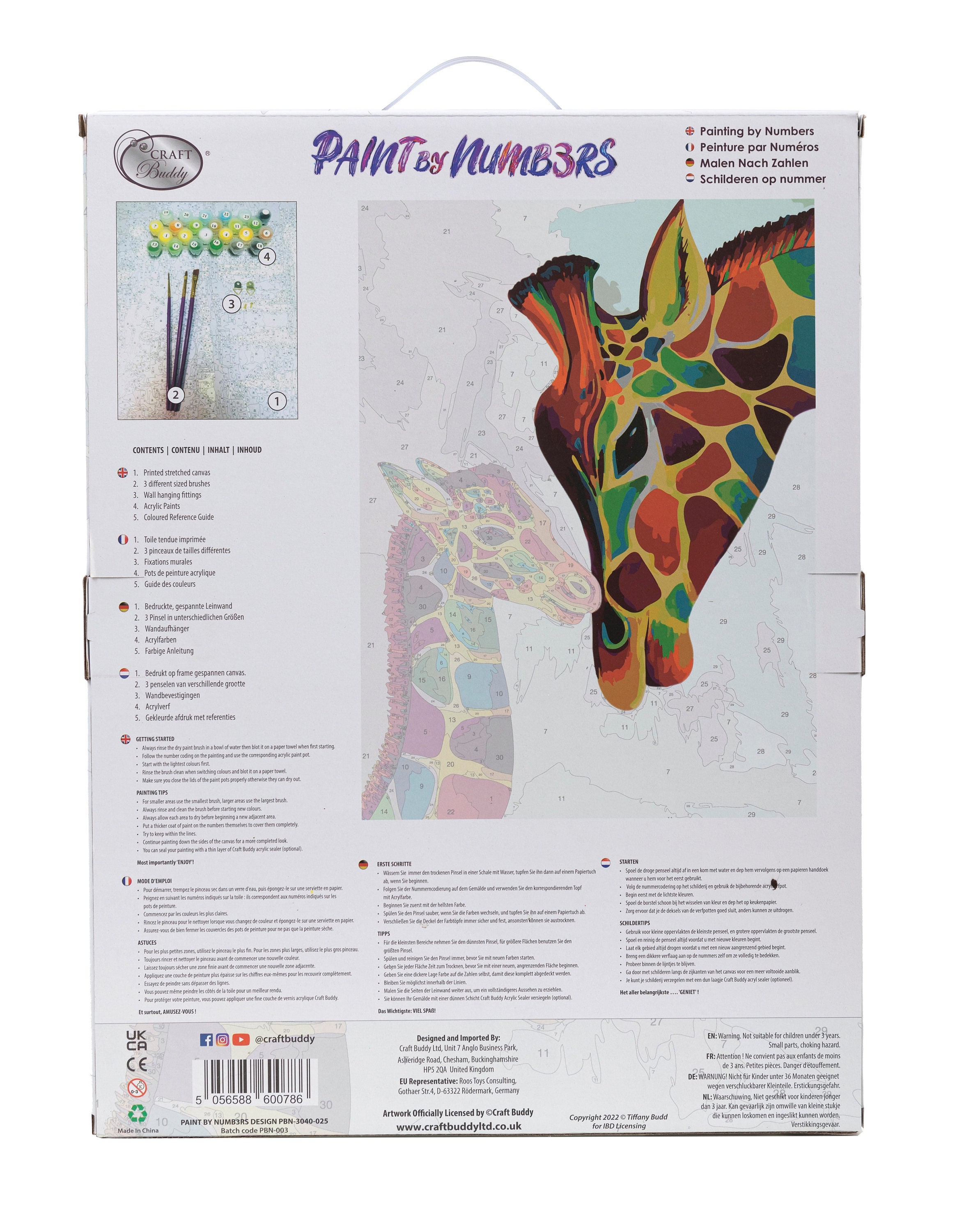 Paint by Numbers Kit COLOURFUL GIRAFFES Canvas Painting Kit on Etsy