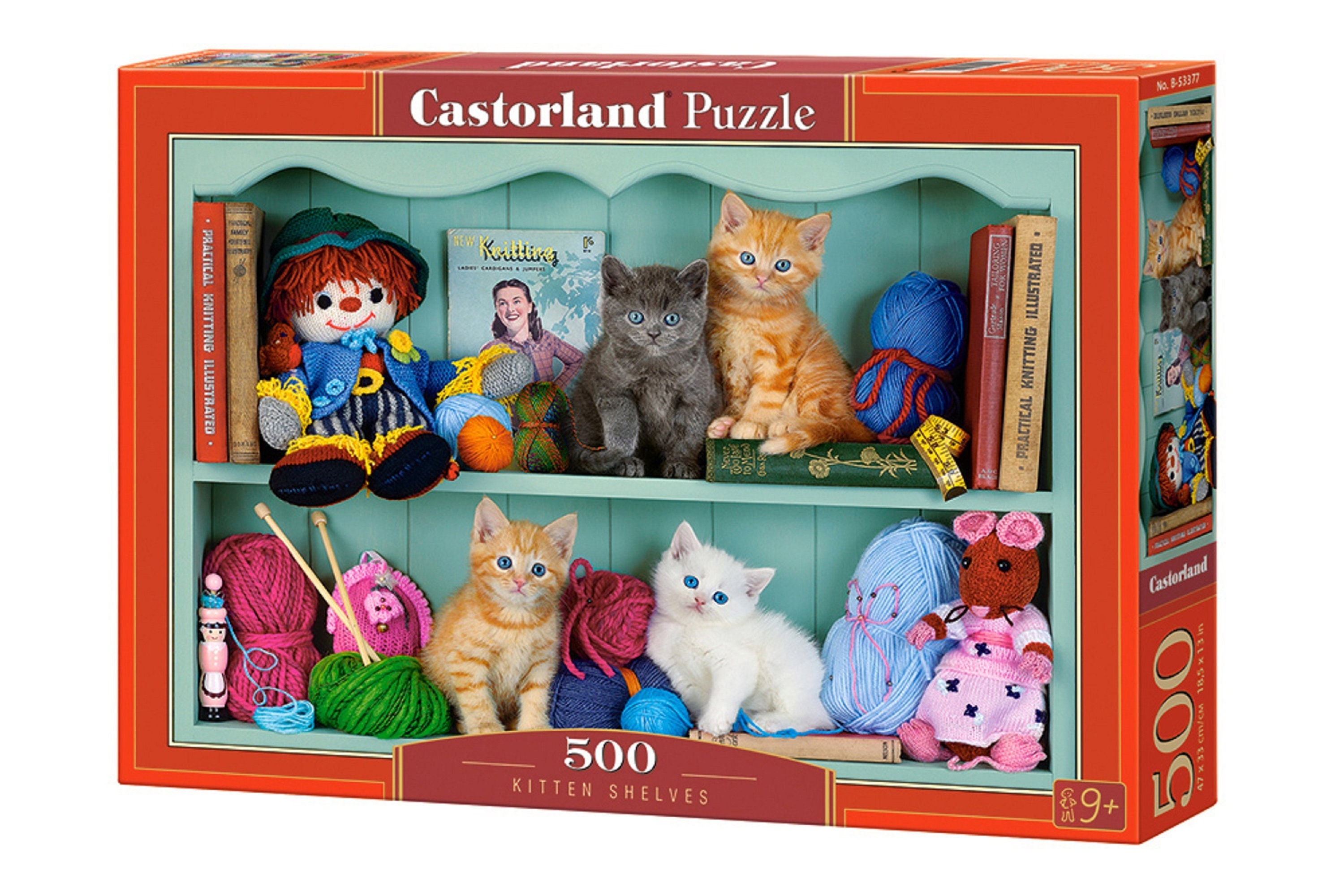 Puzzle 500 pièces : chatons avec des fleurs Castorland