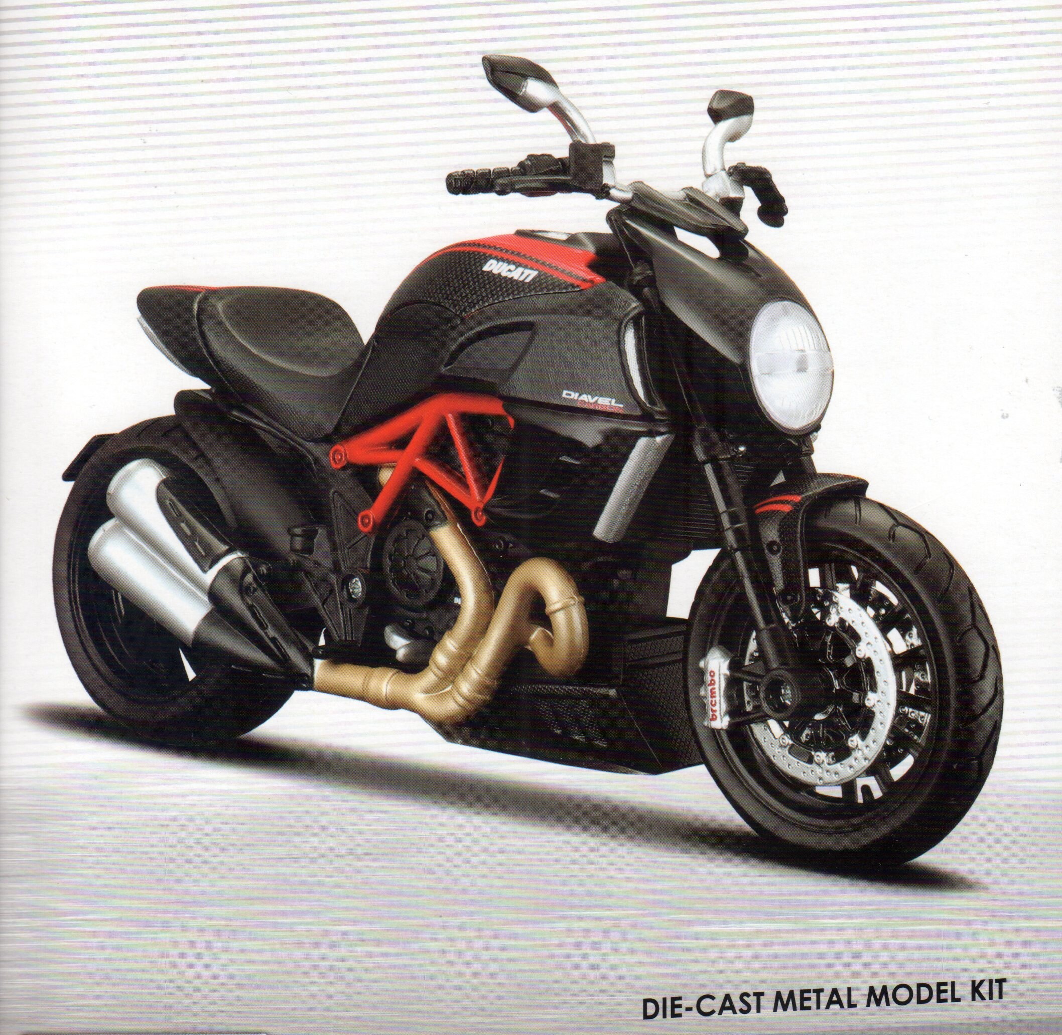 Model Motorbike Kit Ducati Diavel Carbon Die-cast Metal Model