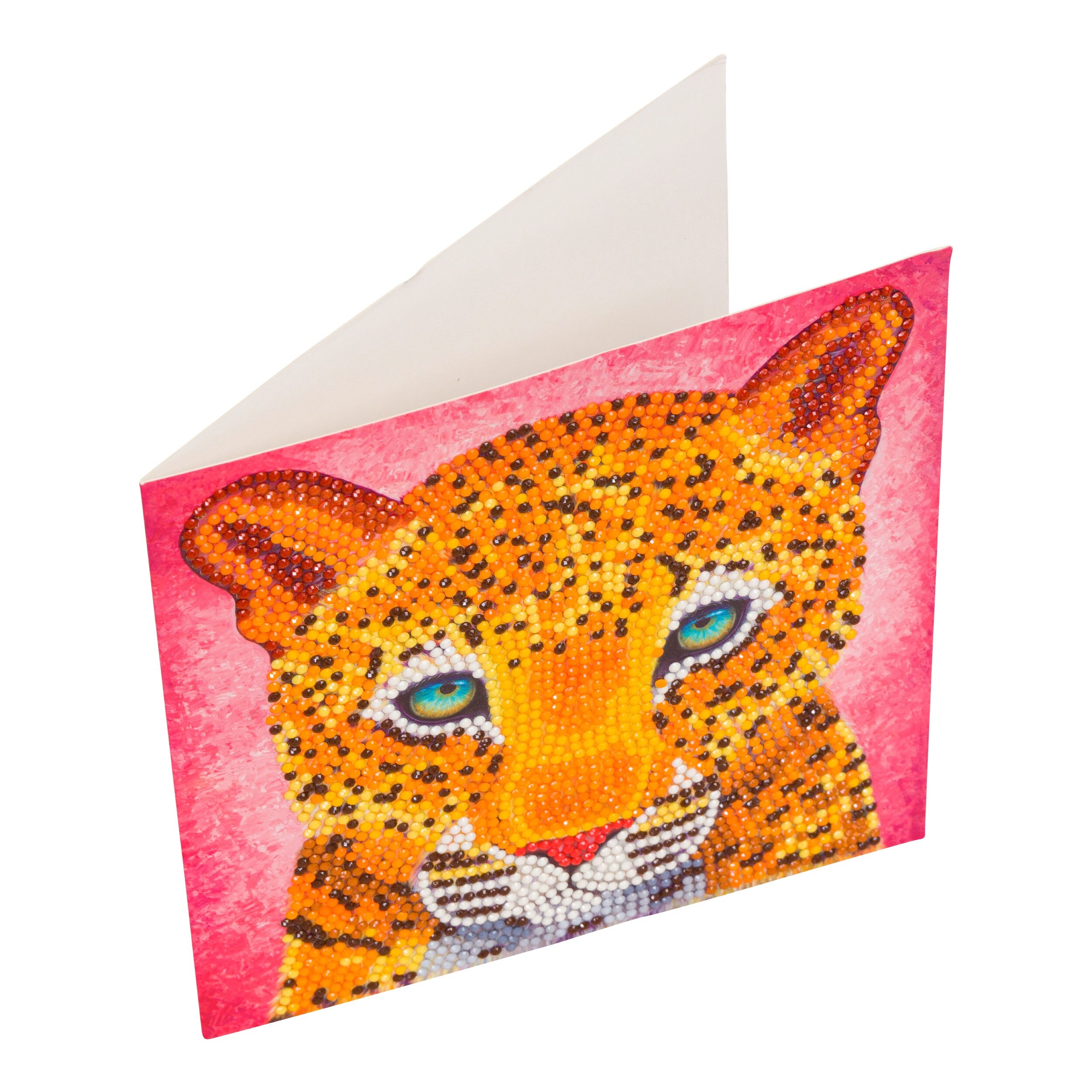 Diamond Painting Card Kit CHEETAH BIG CAT 18 X 18 Cm Crystal