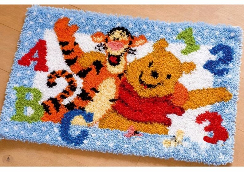 Winnie The Pooh And Tigger Abc Latch Hook Rug Kit Cartoon Disney