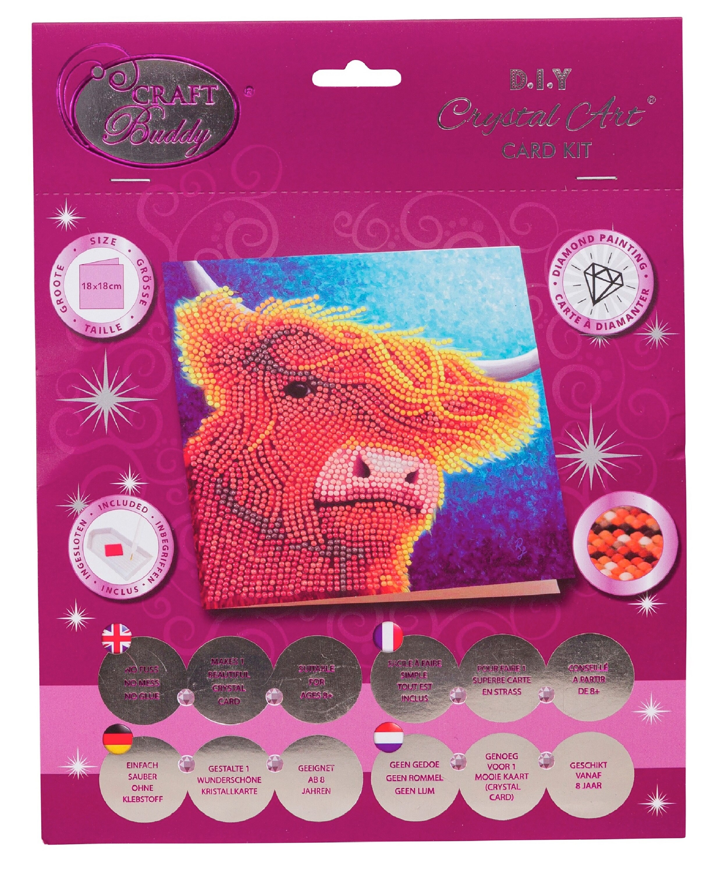 Diamond Painting Craft Art Kit Smiling Cow, Full Round 12x16 in – Fairy  Dust Crafts by Sheila B
