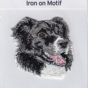 BORDER COLLIE DOG Iron On Applique Motif Patch, Brand New