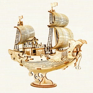 Japanese Diplomatic Sails Ship Laser-Cut Wood MODEL SHIP KIT Brand New