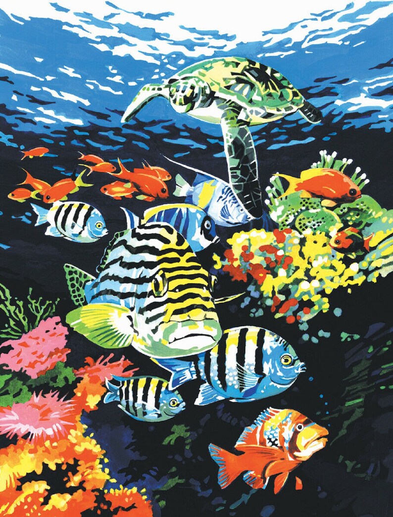 Oceans Deep PAINT BY NUMBERS Canvas Painting Kit 9 X 12 Ins Etsy UK