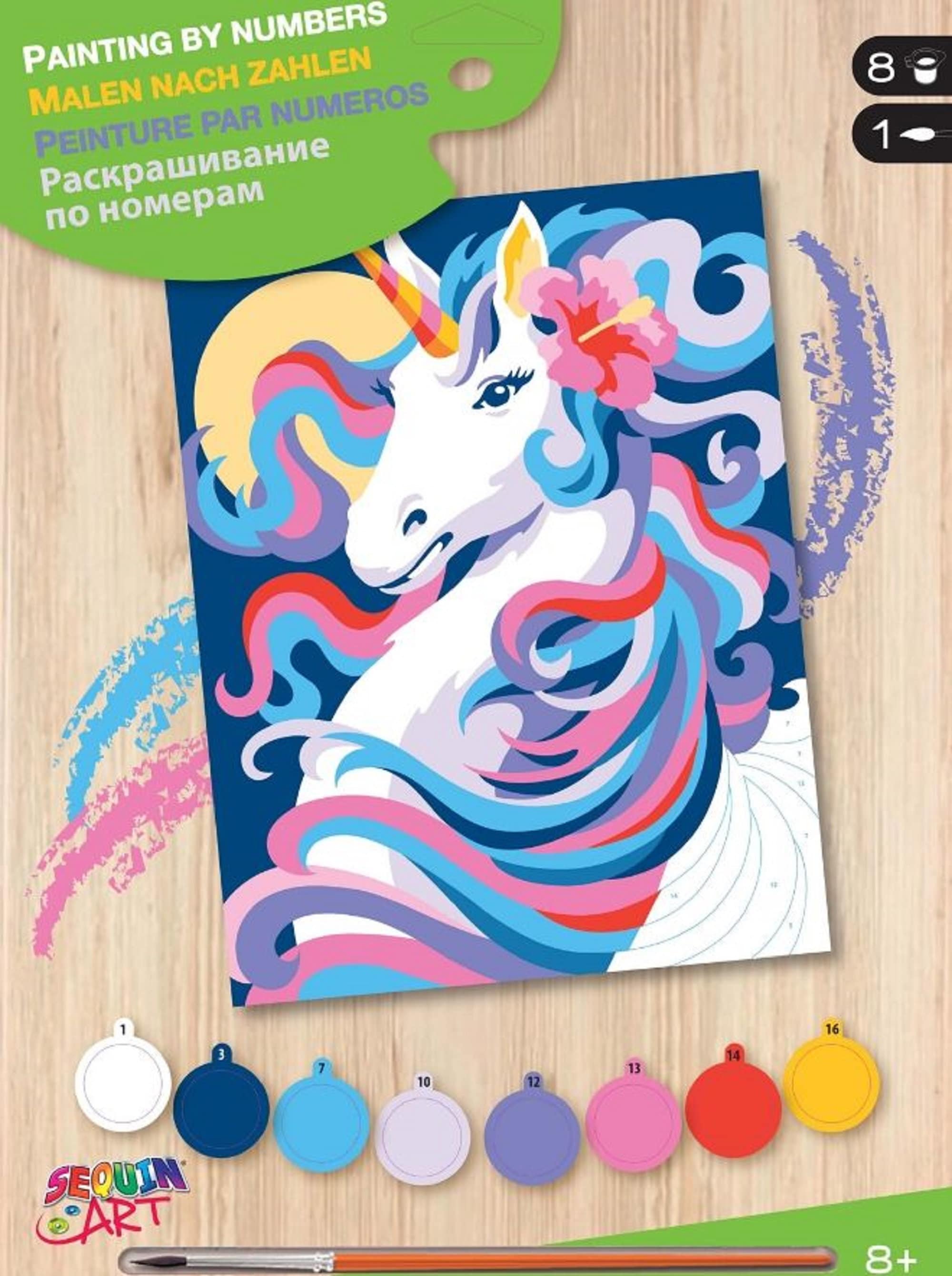 Artunion Paint by Numbers for Kids Adults Beginner, Unicorn Paint by Number  DIY Oil Painting for Beginners Kids Paint Kit On Canvas Arts and Crafts