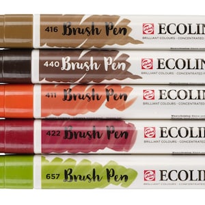Ecoline Autumn Watercolor Brush Pen Set - Royal Talens, 5 Colors