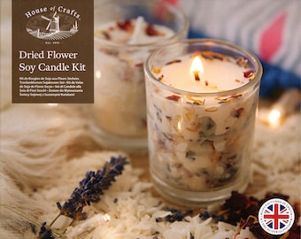 Dried Flower Soy Candle Making Kit: Rose Lavender Marigold
