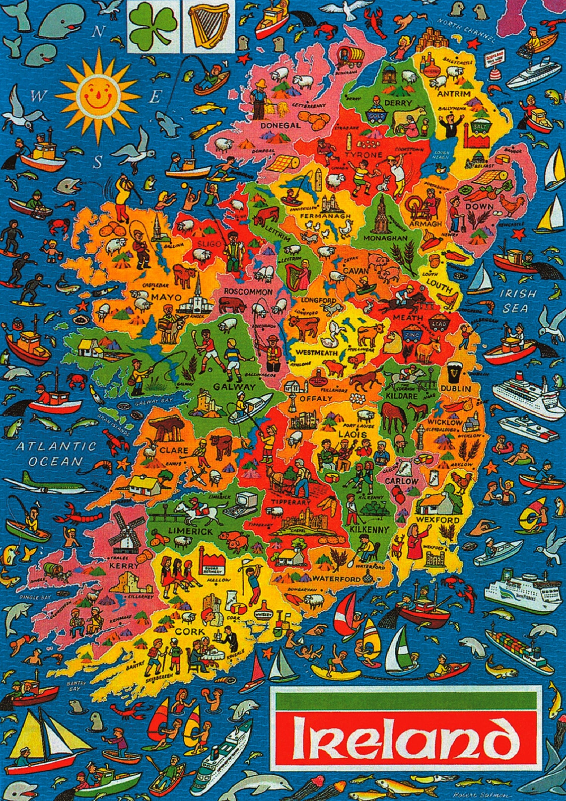 Picture Map JIGSAW PUZZLE of Ireland 500 Large Pcs for Age 10 Etsy