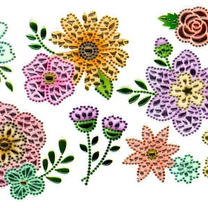 Bloemen bloemen zelfklevend strassteentje stickervel voor kaarten maken en scrapbooking Sparkle