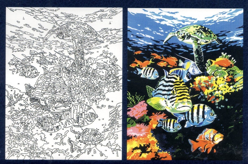 Oceans Deep PAINT BY NUMBERS Canvas Painting Kit 9 X 12 Ins Etsy UK