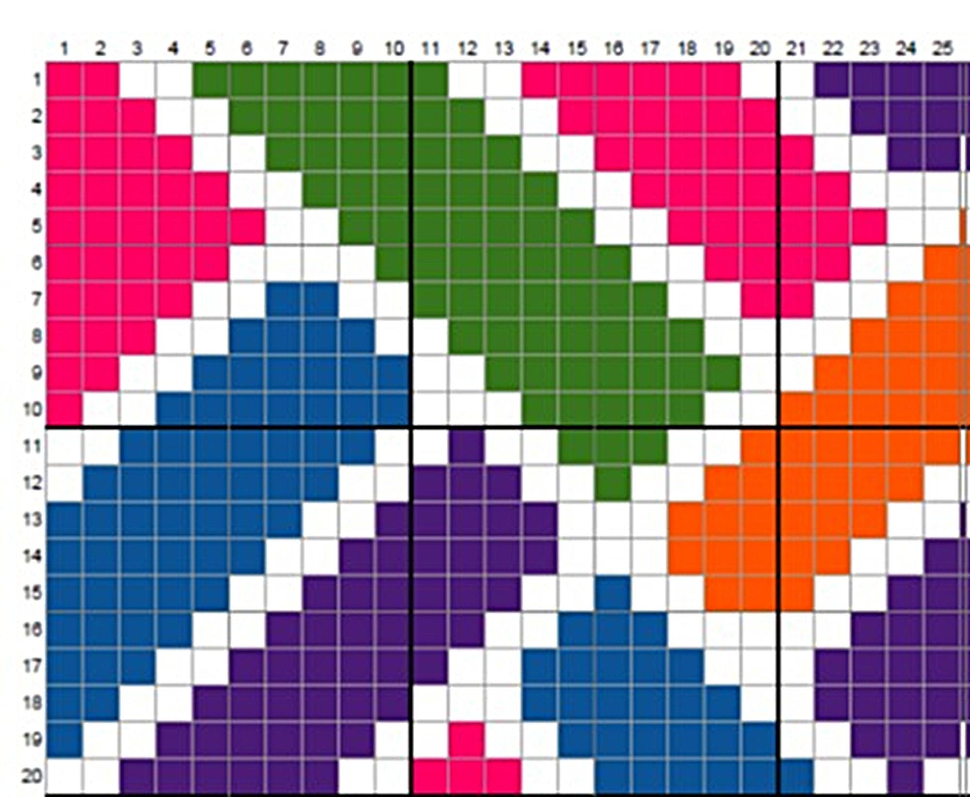 Tile Pattern Latch Hook Rug Chart: Printable Design (digital Download ...