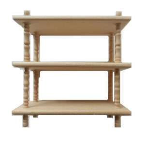 Dollhouse Shelf Unit Model Furniture 12th Scale Wooden Shelves Accessory
