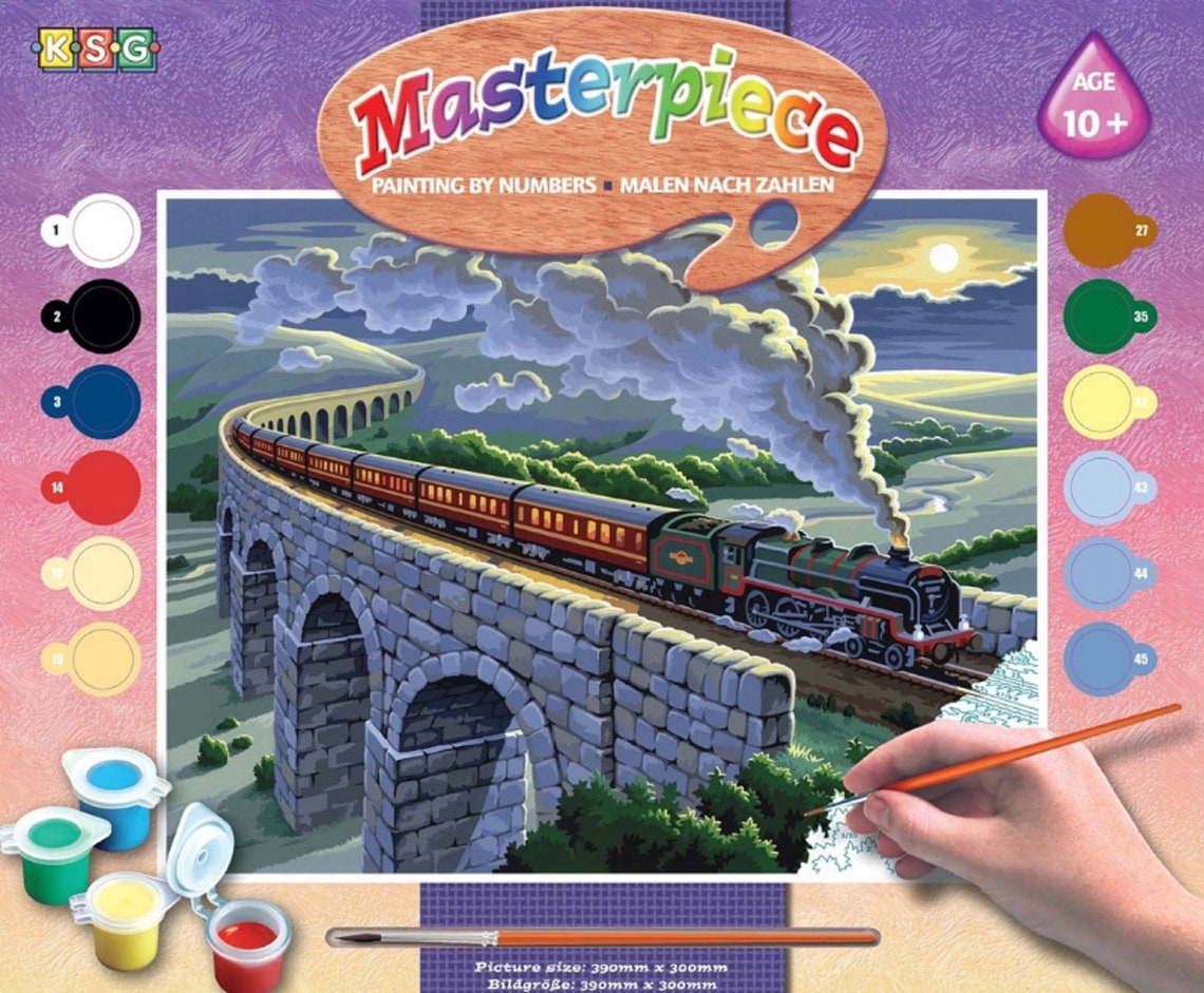 PAINT BY NUMBERS Kit Overnight Sleeper Steam Train Painting Etsy