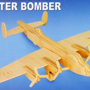 Lancaster Bomber MODEL PLANE KIT Wood Craft Kit 3D Puzzle