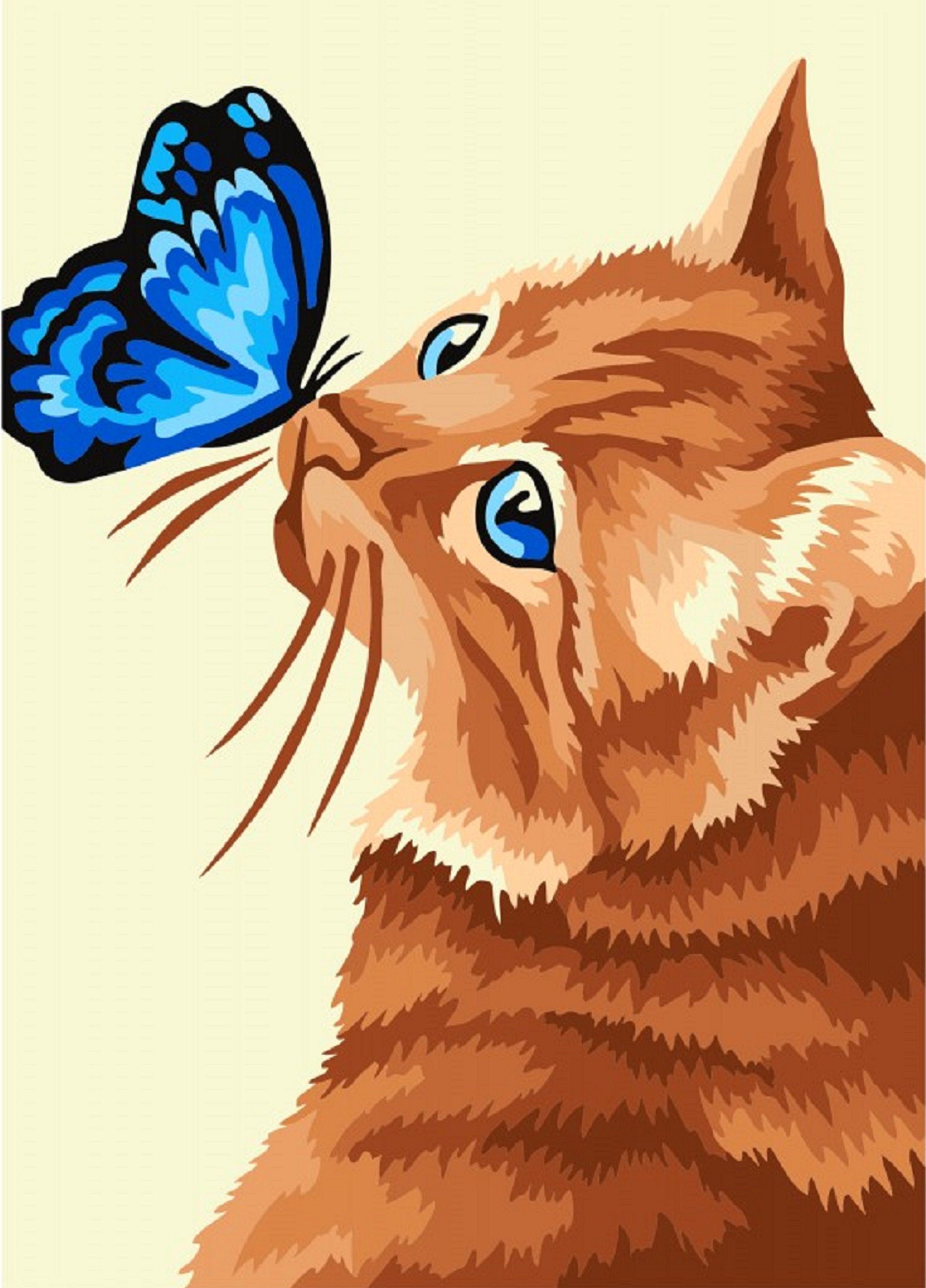 Кот и бабочка картинки