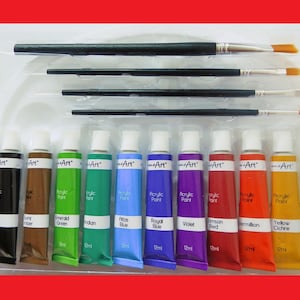 6 Colours Professional Acrylic Paint Set 12ml Tubes Drawing Painting  Pigment Used in Arts and Crafts