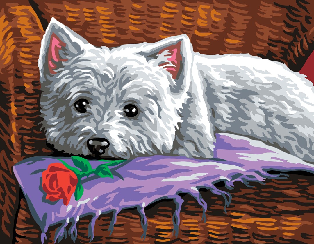 Paint by Numbers Kit WESTIE Painting Kit, Acrylic, Frameless, Paint by