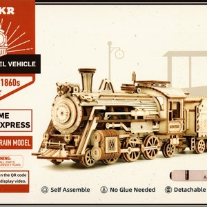 Prime Steam Express Laser-Cut Wood MODEL TRAIN KIT, Brand New image 2
