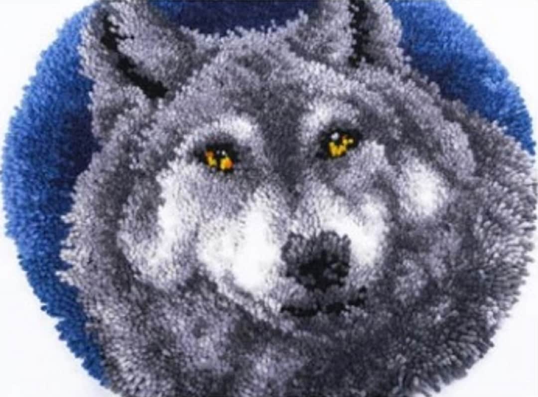Latch Hook Rug Kit WOLF PORTRAIT Animal Rug Etsy
