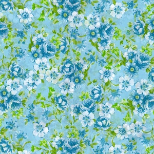 FLOWER PRINT Decoupage Paper Sheets, Brand New Decopatch Decorative Tissue Papers Floral Blue 569