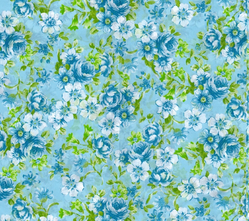 FLOWER PRINT Decoupage Paper Sheets, Brand New Decopatch Decorative Tissue Papers Floral Blue 569