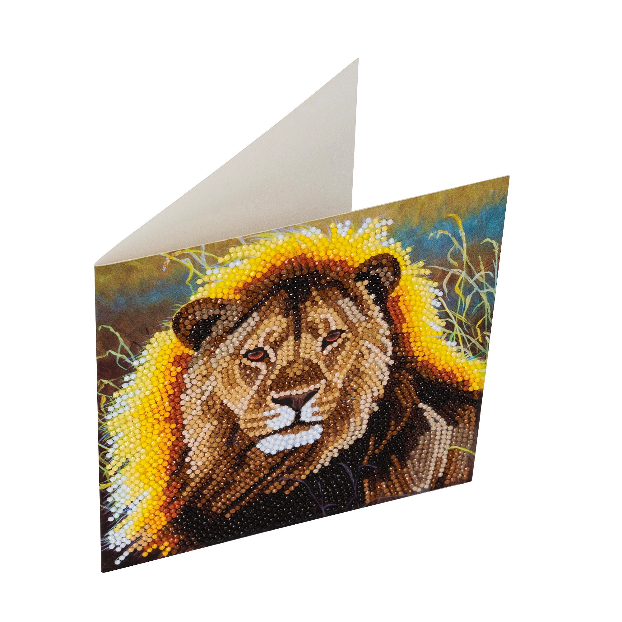 DIAMOND PAINTING CARD Kit Resting Lion Crystal Art 18 X 18 Cm Etsy UK