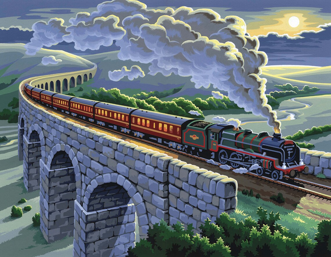 PAINT BY NUMBERS Kit Overnight Sleeper Steam Train Painting Etsy