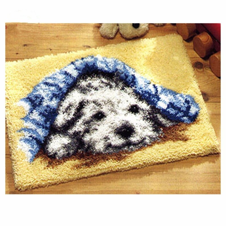 PEEPING WESTIE DOG Latch Hook Rug Kit 20.8 x 15 ins