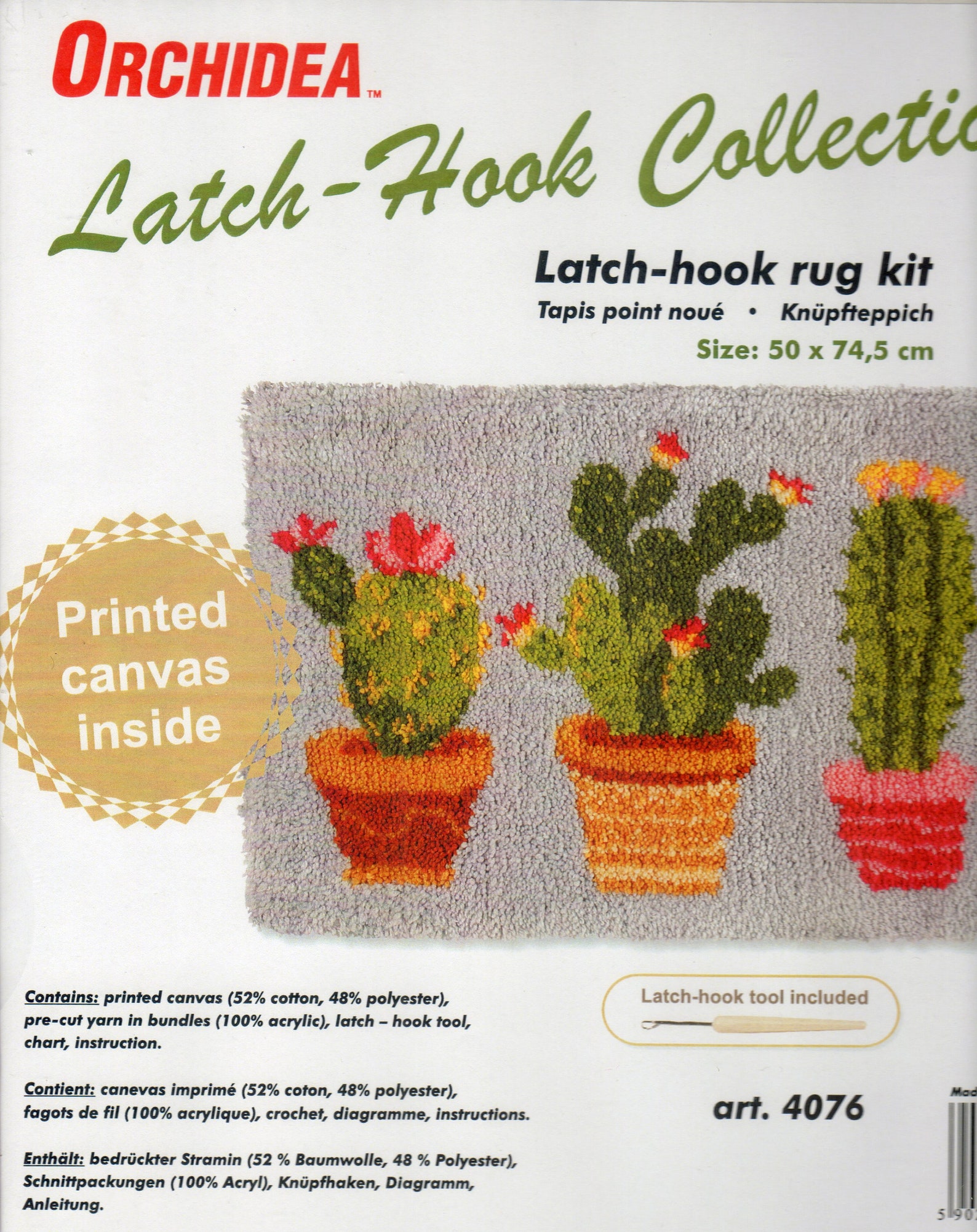 Latch Hook Rug Kit CACTUS PLANT POT Rug Making Kit by Orchidea Etsy UK