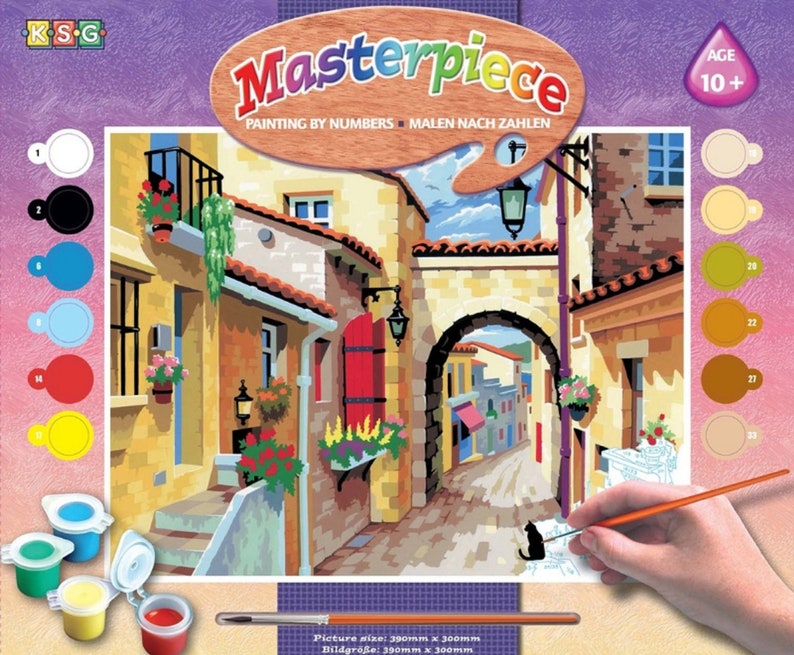 Paint by Numbers Kit a QUIET MEDITERRANEAN STREET Painting Etsy UK