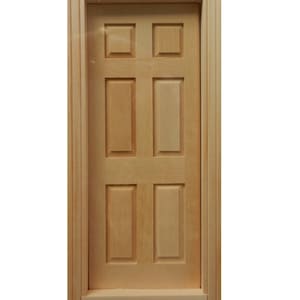 Dollhouse Interior Wooden Door 12th Scale Miniature DIY Dollshouse Traditional 6 Panel Door